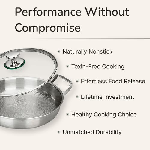Titanium Hammered Frying Pan 2 Handles