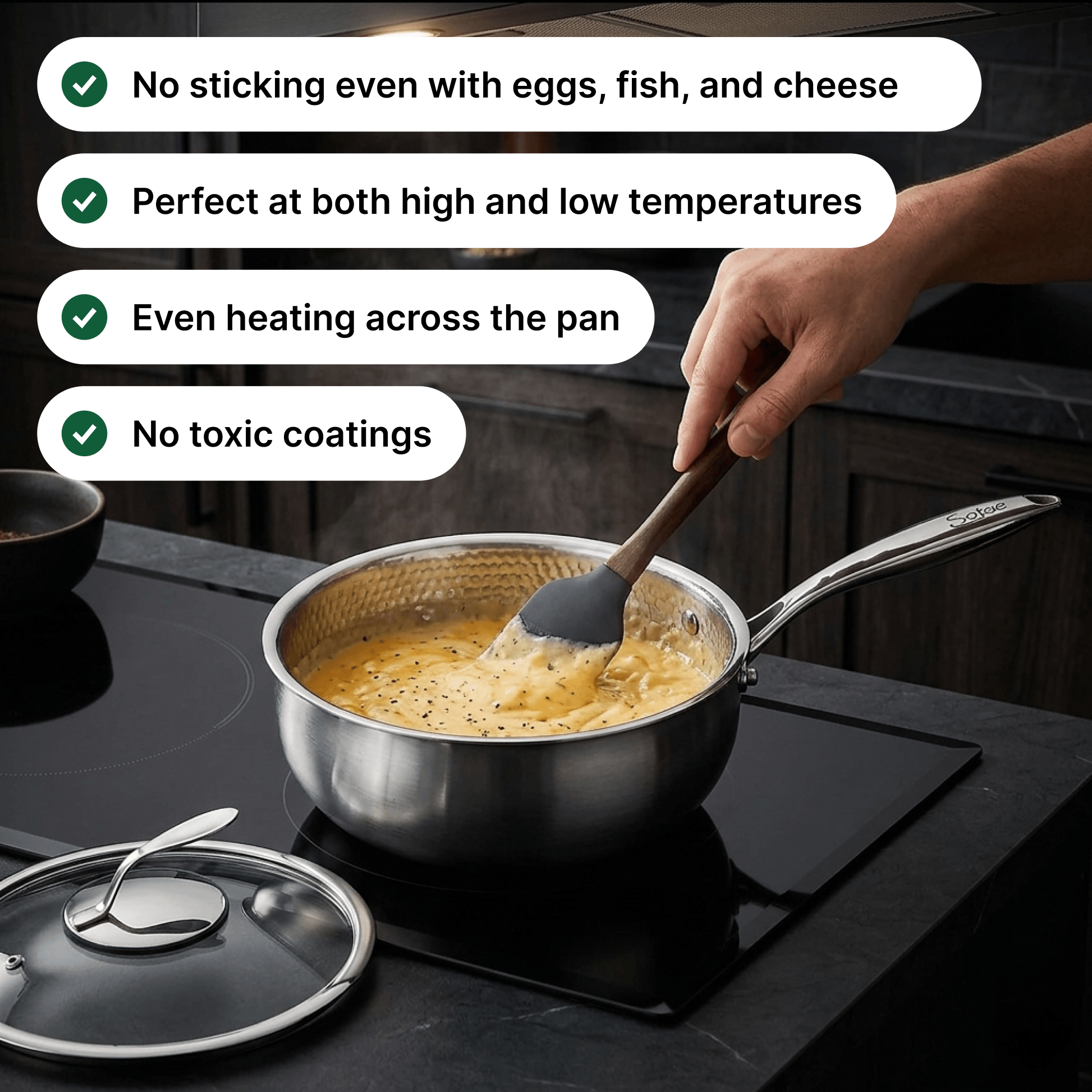 Titanium Hammered Saucepan
