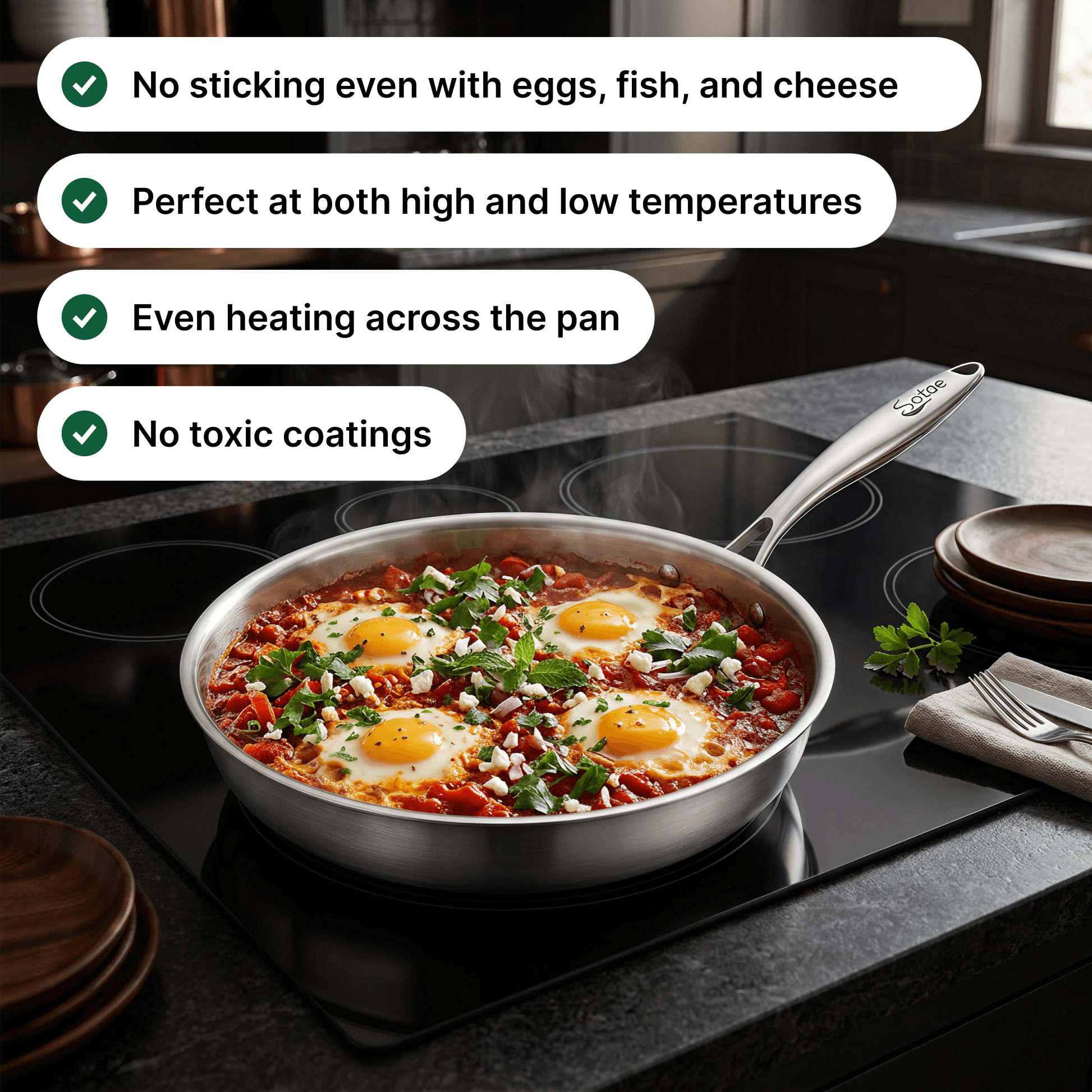 Titanium Hammered Flat Pan