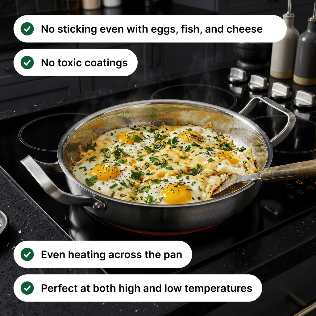 Titanium Hammered Frying Pan 2 Handles