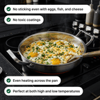 Titanium Hammered Frying Pan 2 Handles
