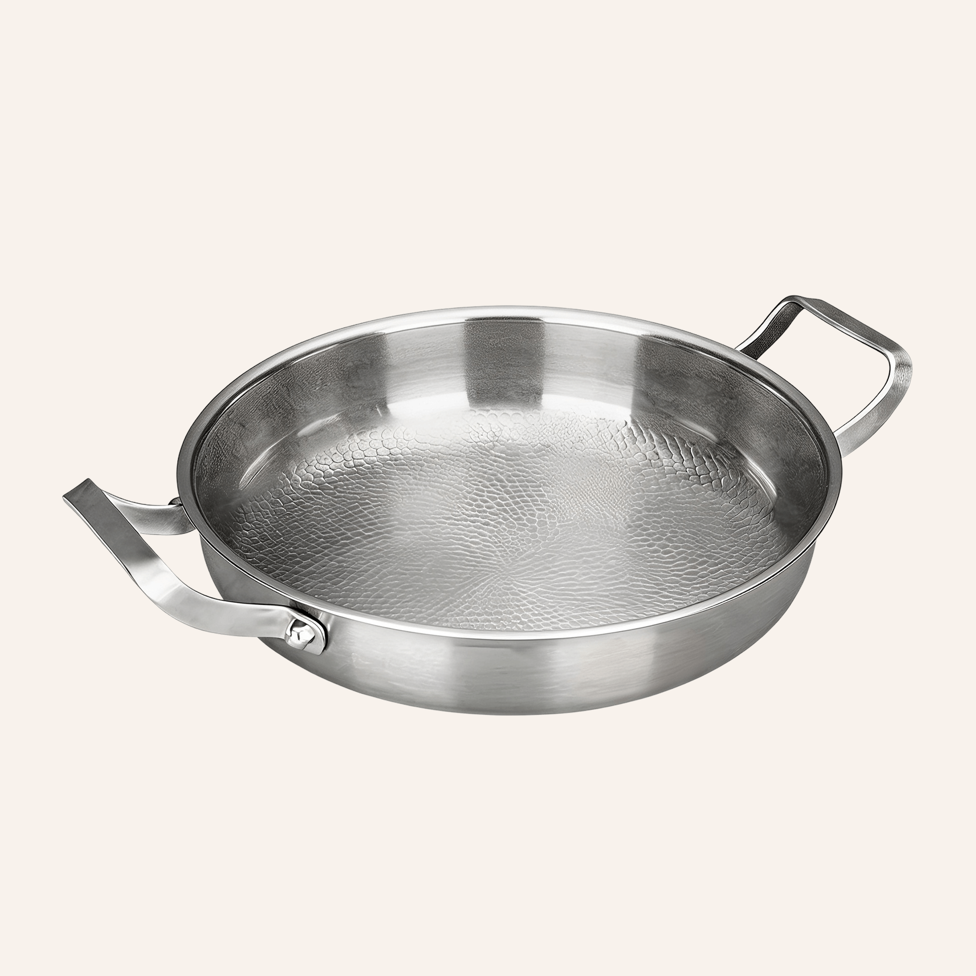 Titanium Hammered Frying Pan 2 Handles