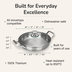 Titanium Hammered Frying Pan 2 Handles