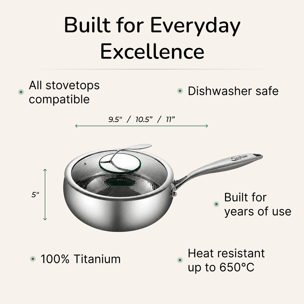 Titanium Hammered Saucepan