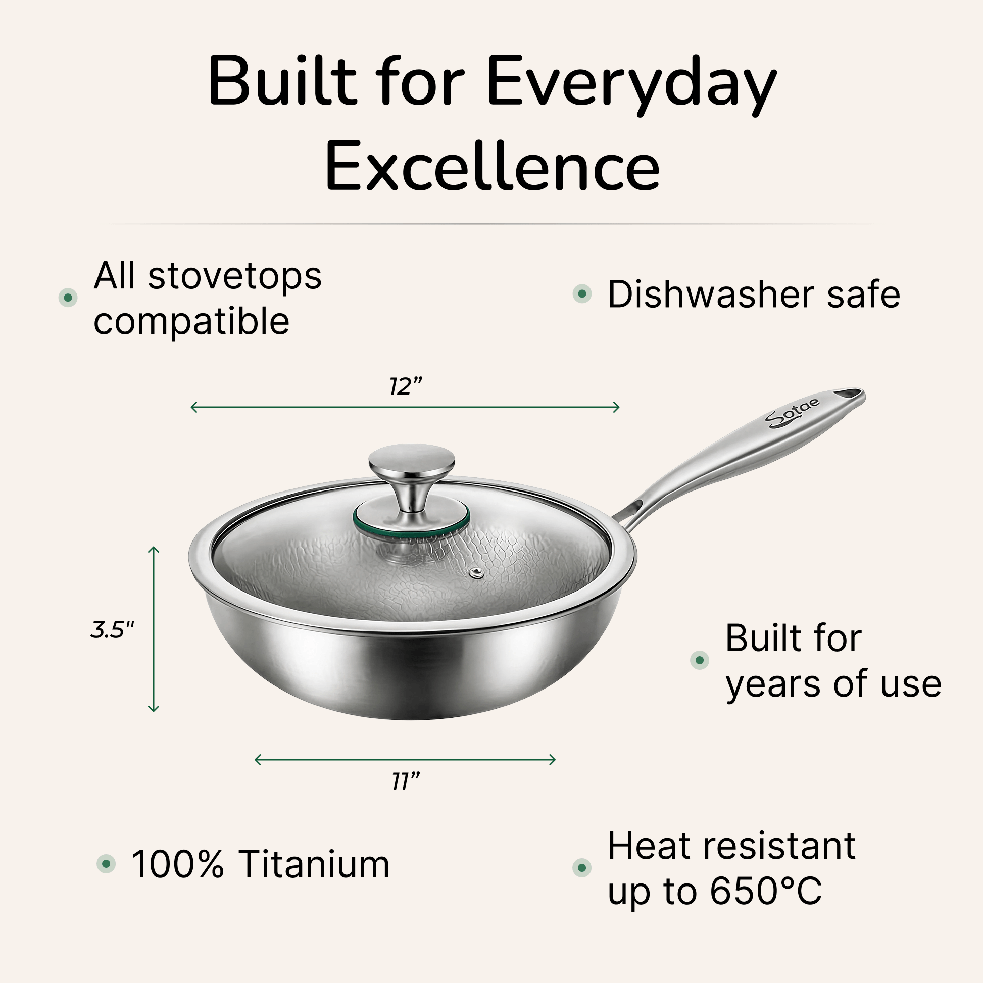 Titanium Hammered Wok