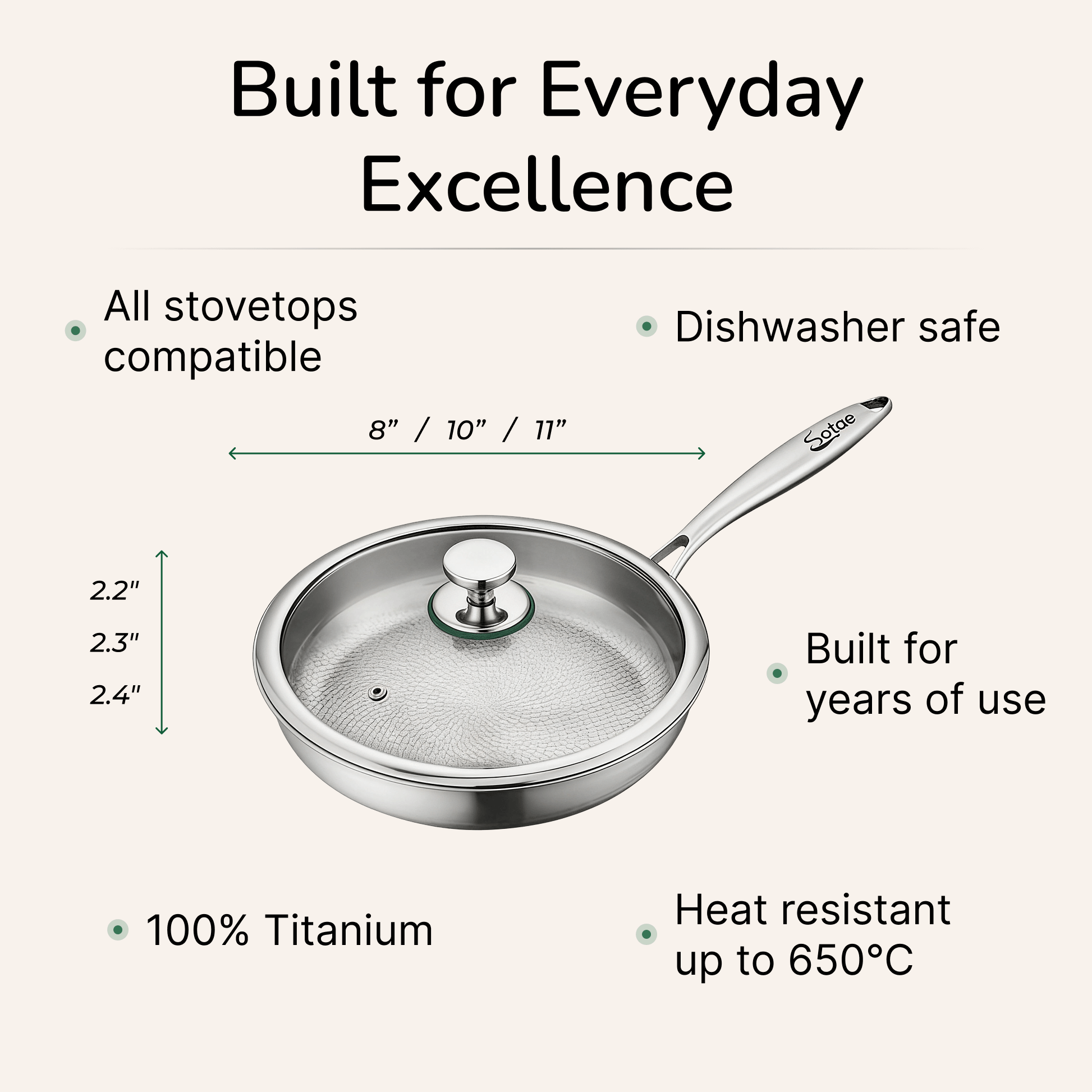 Titanium Hammered Flat Pan