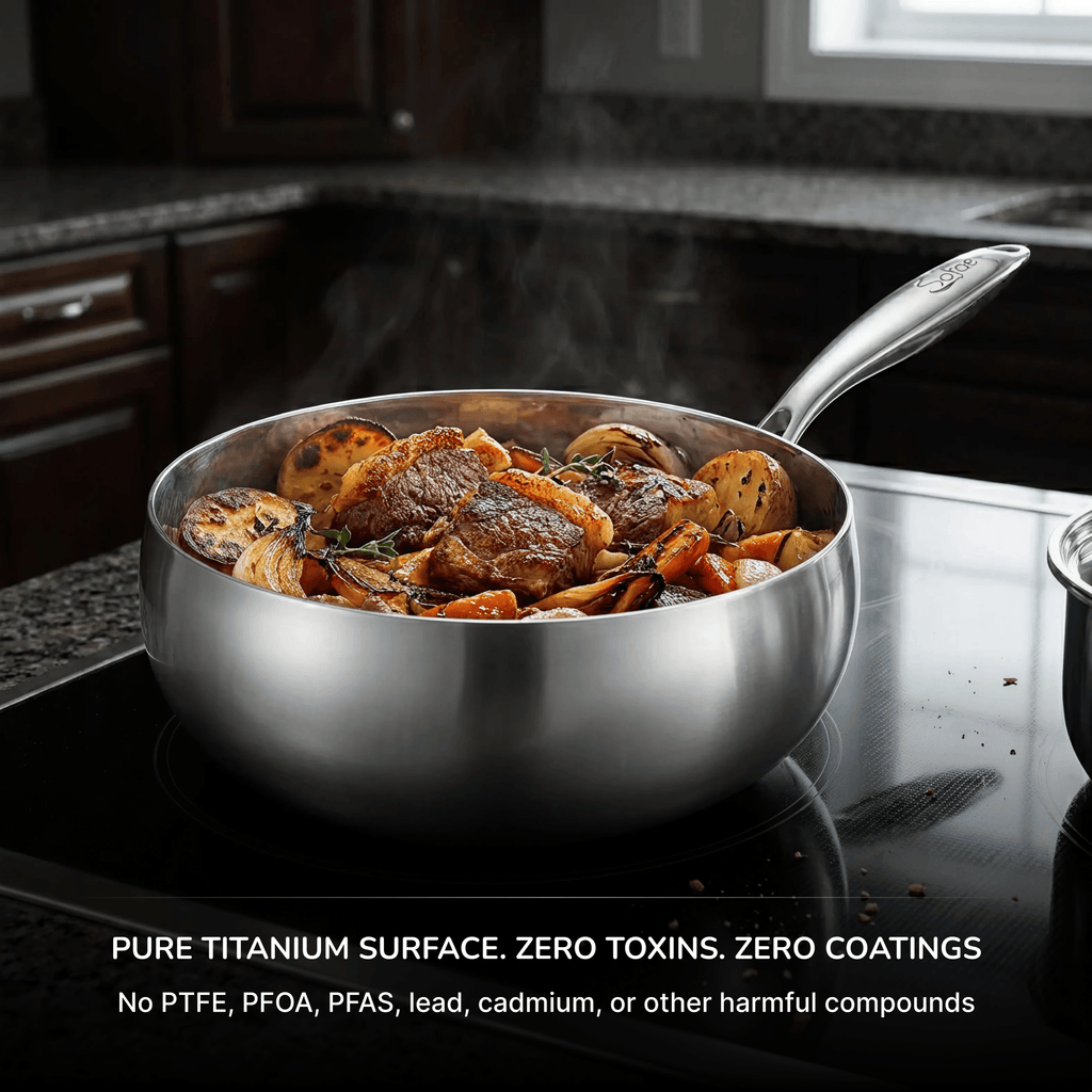 Titanium Hammered Saucepan