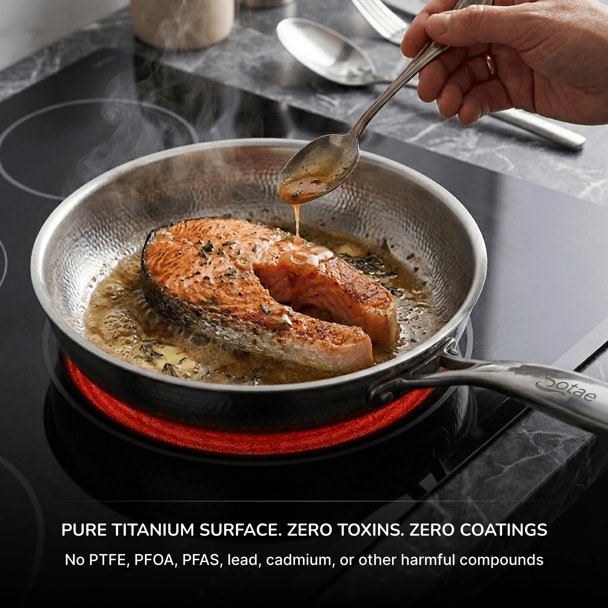 Titanium Hammered Cooking Pan
