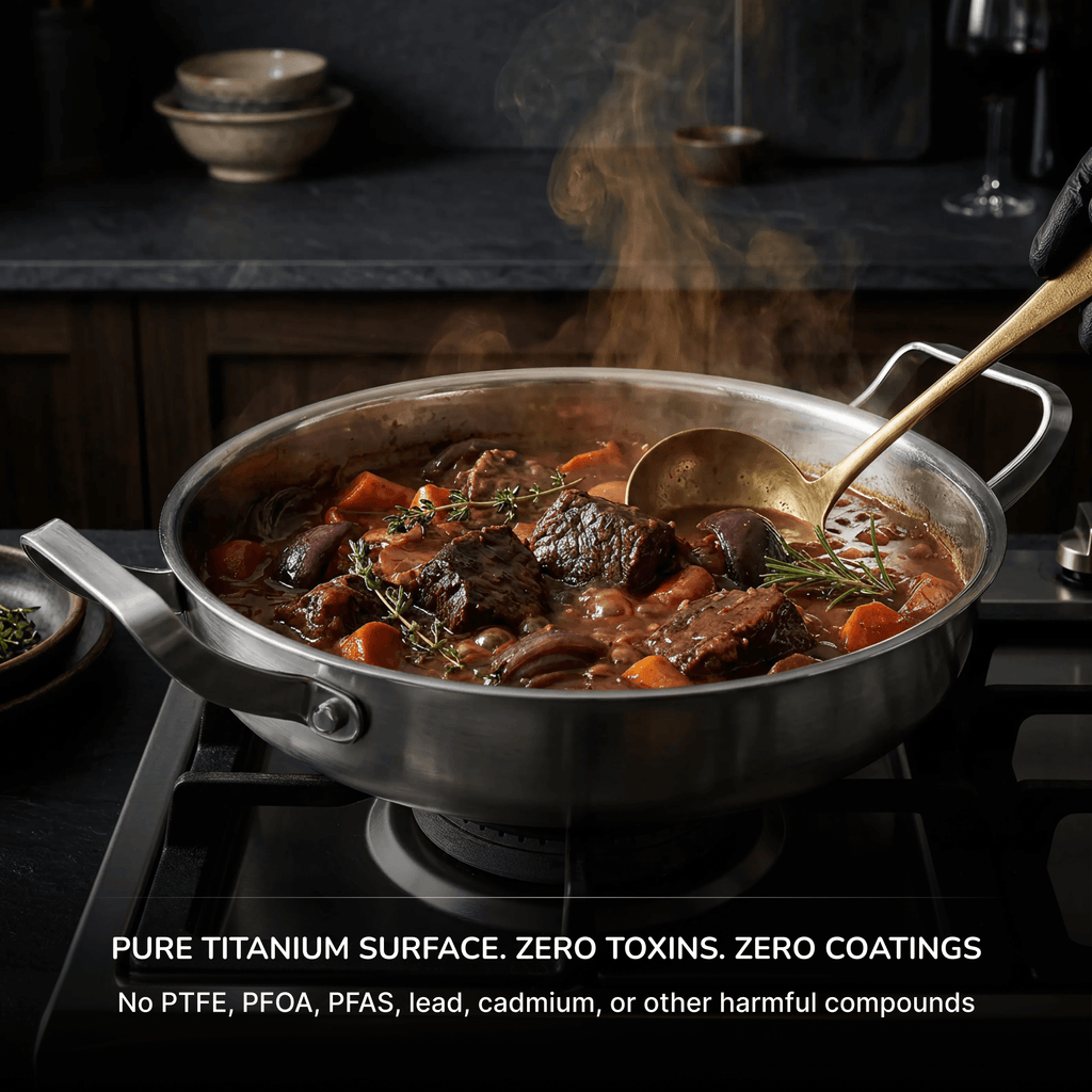 Titanium Hammered Frying Pan 2 Handles