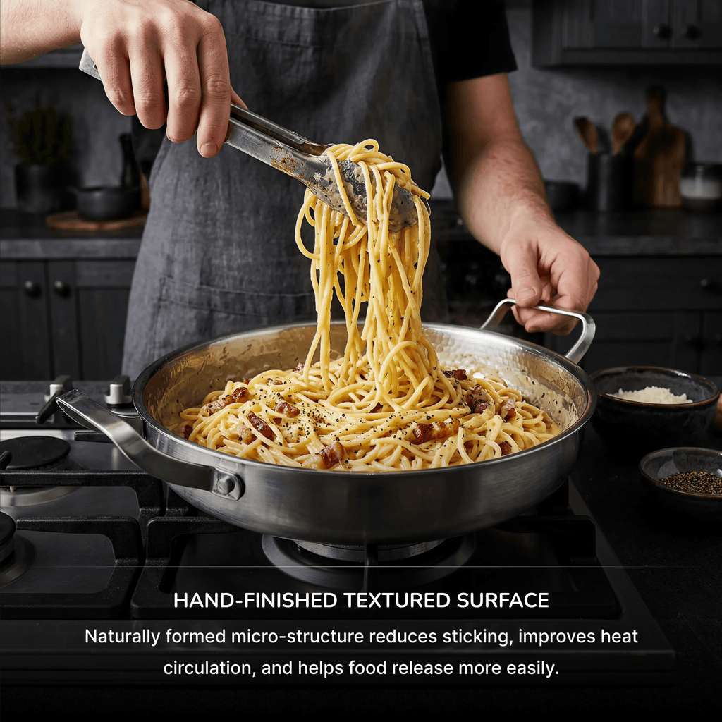 Titanium Hammered Frying Pan 2 Handles