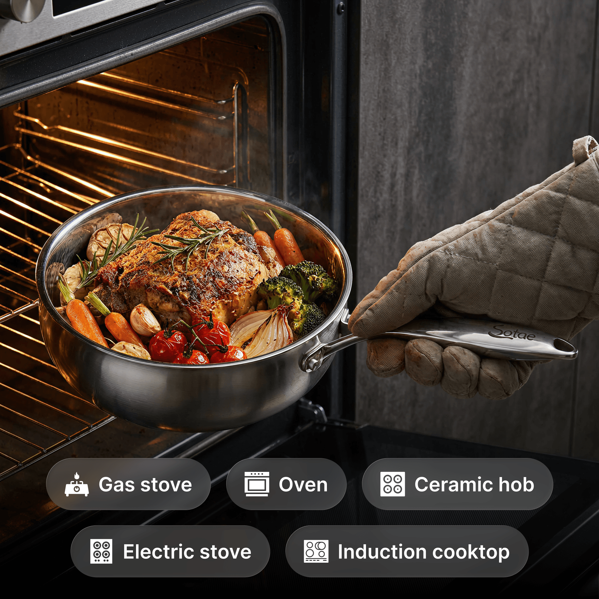 Titanium Hammered Saucepan