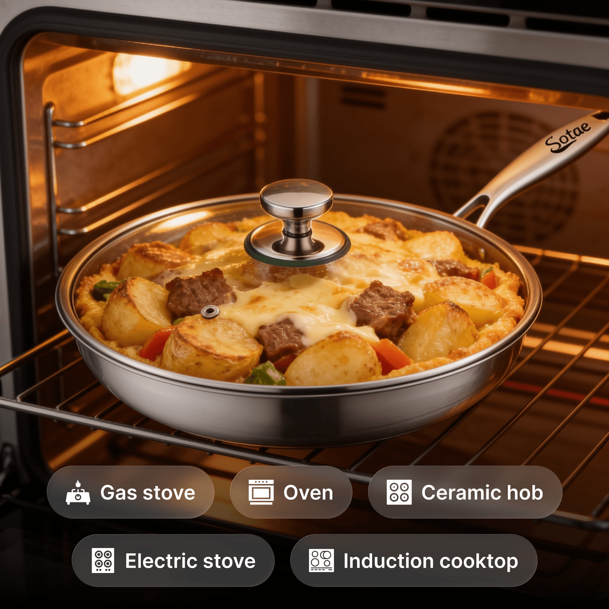 Titanium Hammered Flat Pan