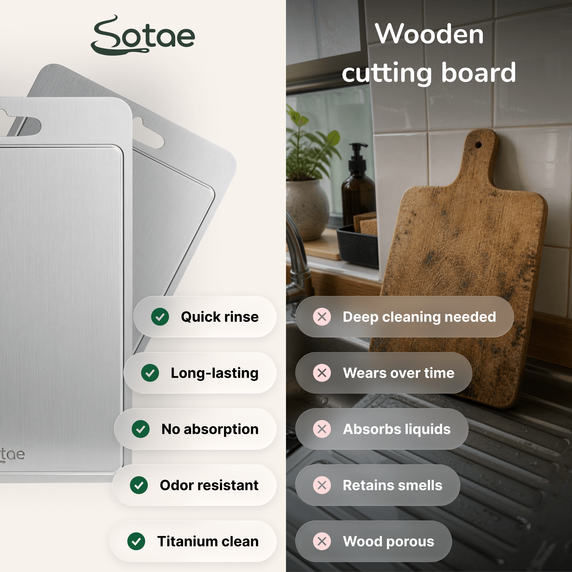 Titanium Cutting Board with Juice Groove